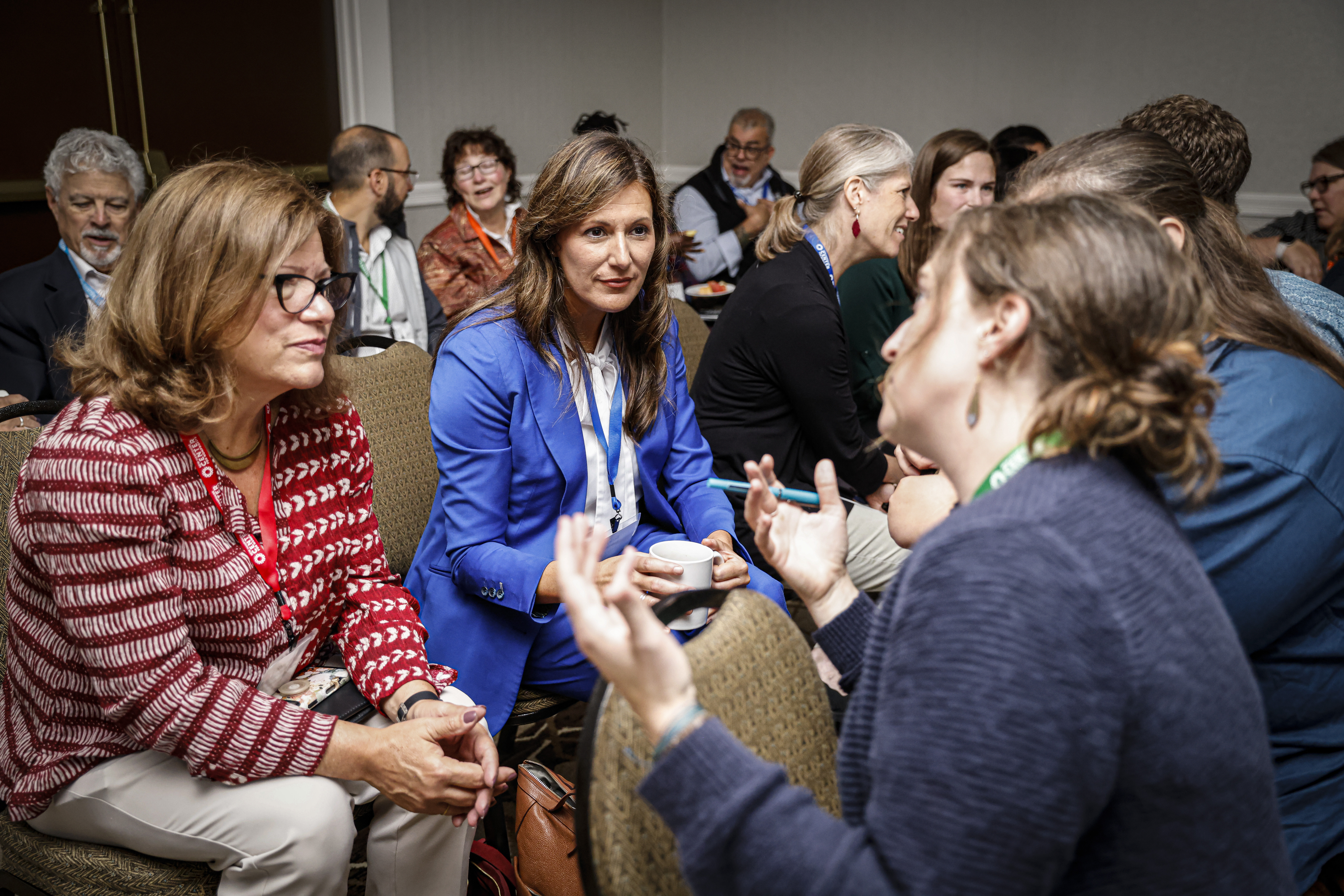 nonprofit leaders in a group conversation