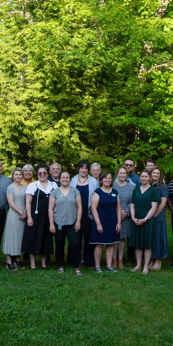 Photo of 20 plus people standing outside after Hoffma-Haas Fellowship graduation